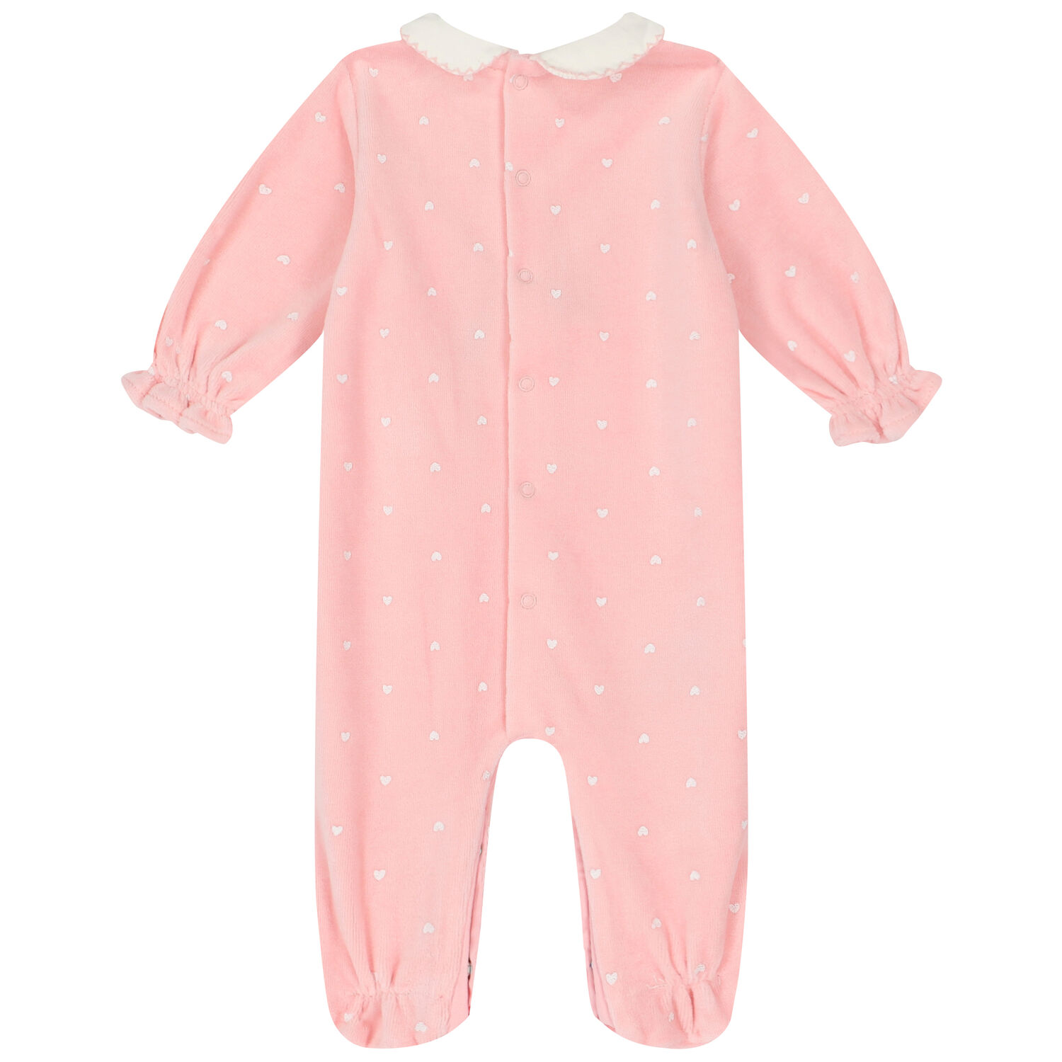 Baby Girls Pink Velour Babygrows (2 Pack), 1, hi-res image number null